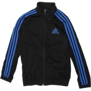 Adidas Kids Jacket in Black with Blue Stripes